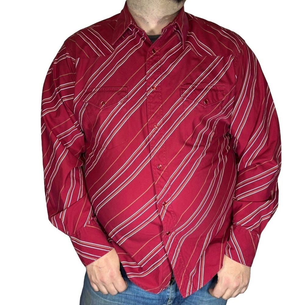 Wrangler - Vintage Red Pearl Snap Vintage Western Shirt Size XL